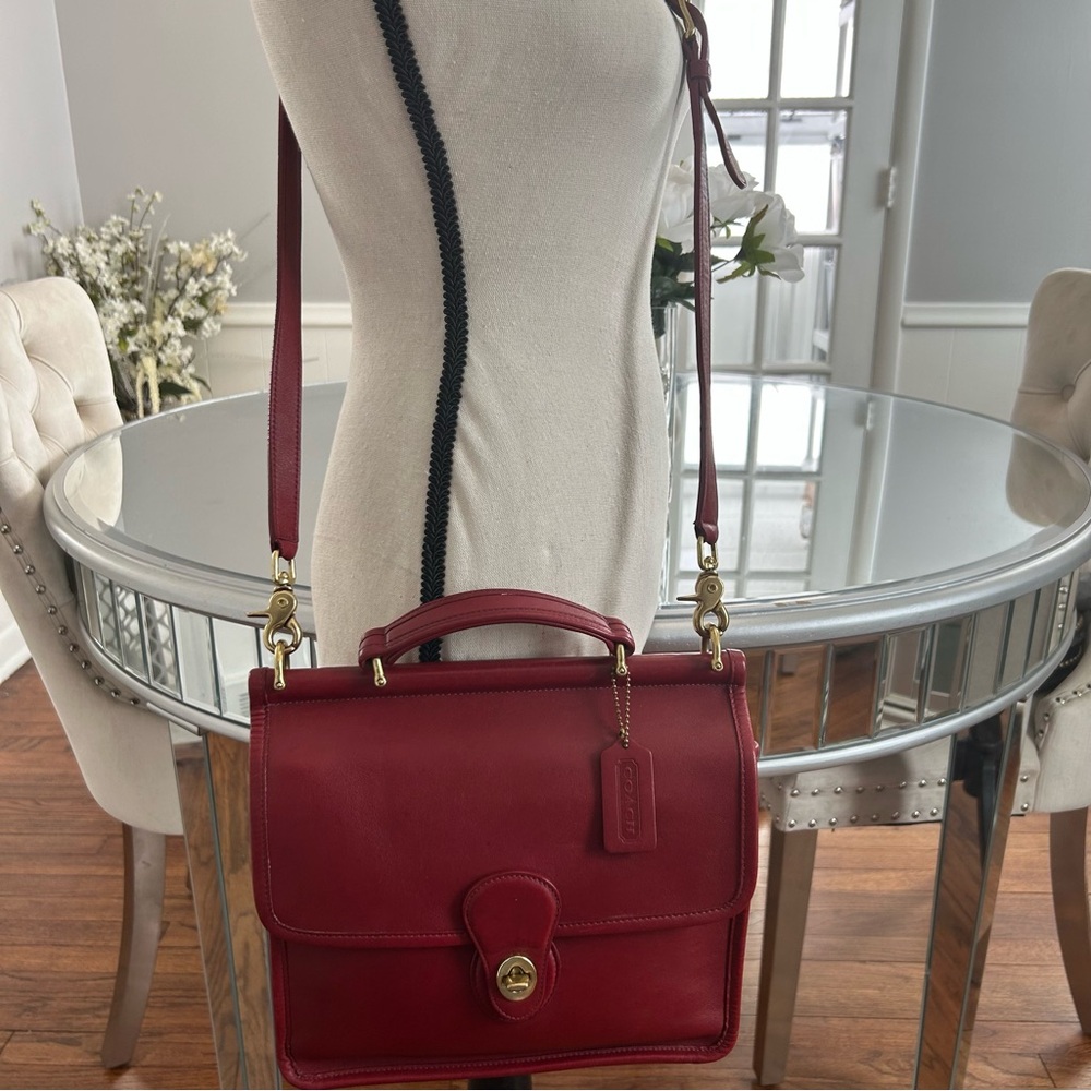 Coach Vintage Willis ♥️RED♥️ with HIDE marks (RARE) - Picture 10 of 14